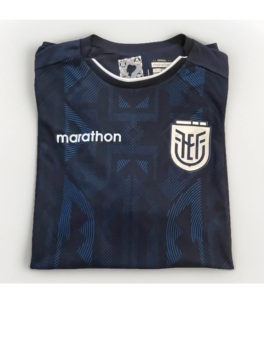 Marathon Men's Navy Blue Soccer Jersey with Crest